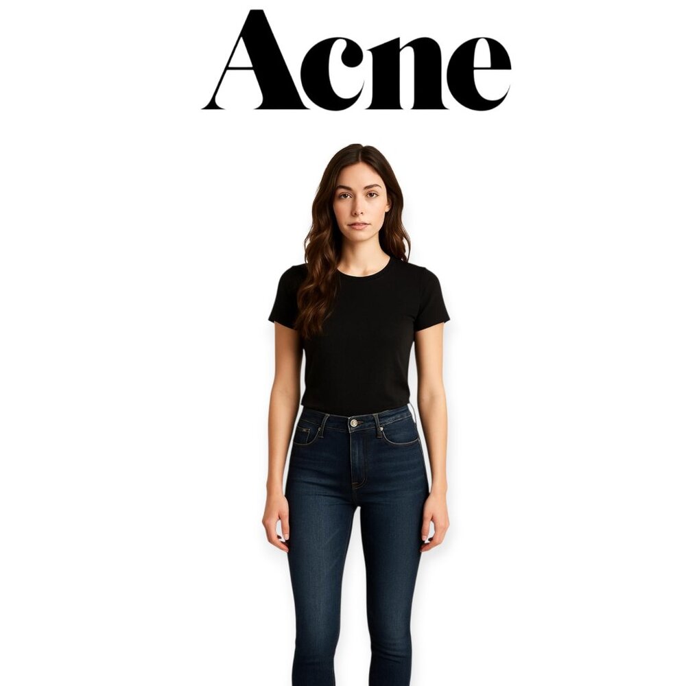 Acne Studios Y2k Indigo Slim Fit Denim Jeans Size 26 Retro Scandinavian Style